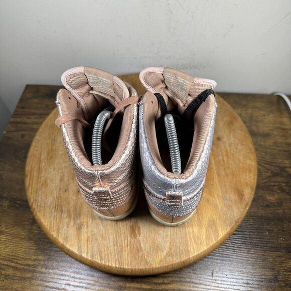 Nike Dunk Sky Hi Shoes Womens Size 8.5 Pink Metallic Snakeskin Wedge 644411-900 - Picture 4 of 8